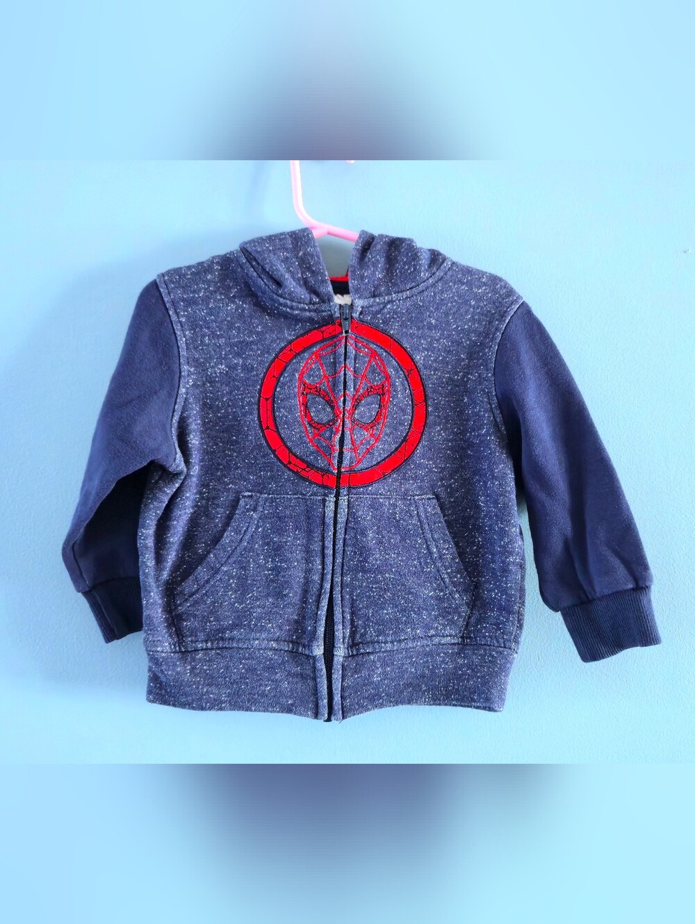 Blue Zip-Up Spiderman Hoodie 2T